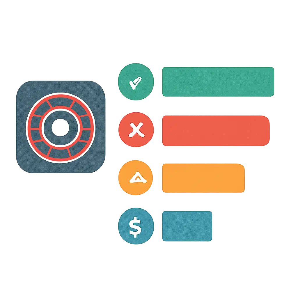 Infographic comparing options using coloured bars and, Roulette Game