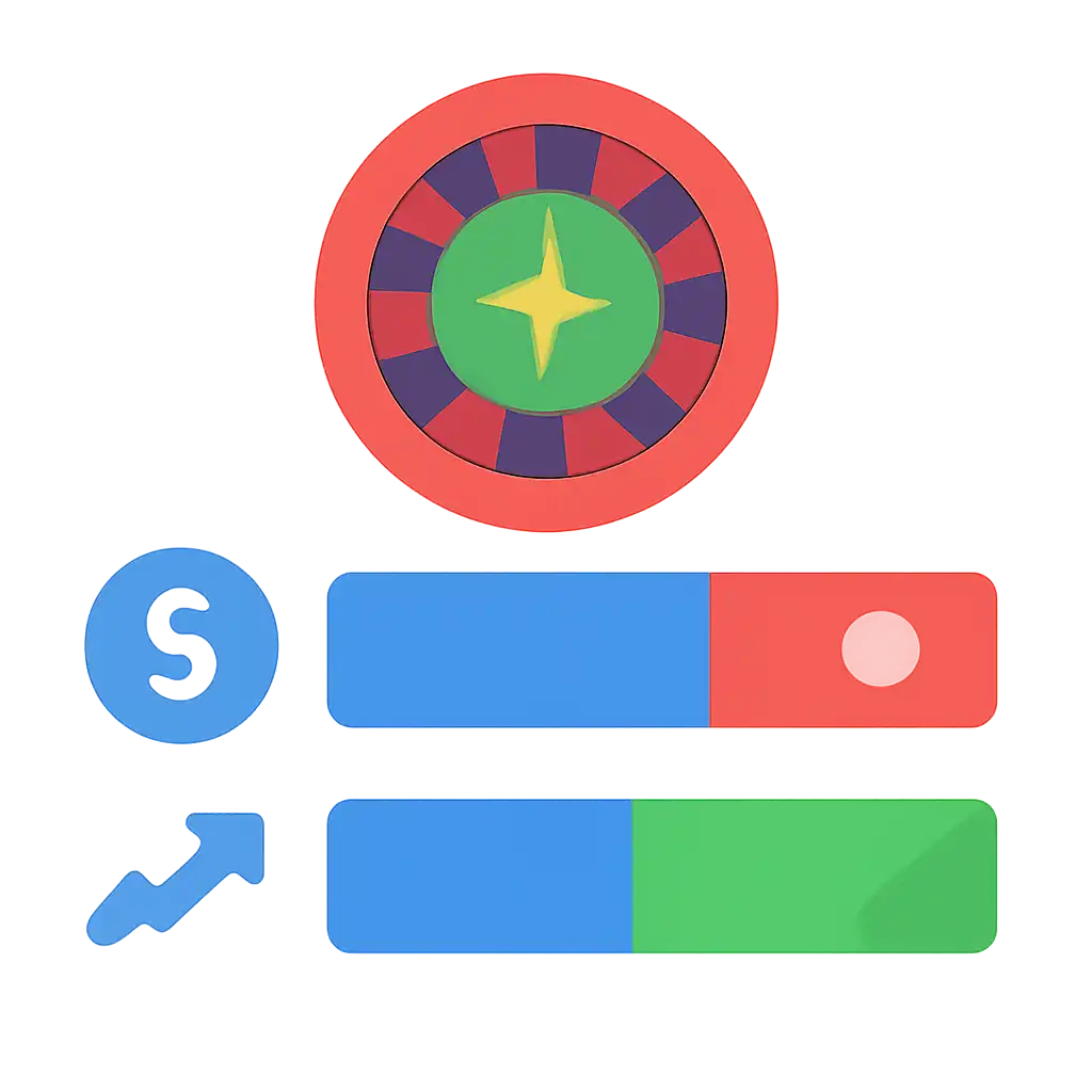 Infographic comparing options using coloured bars and, Roulette Game Real-Money Play: Deposits and Withdrawals