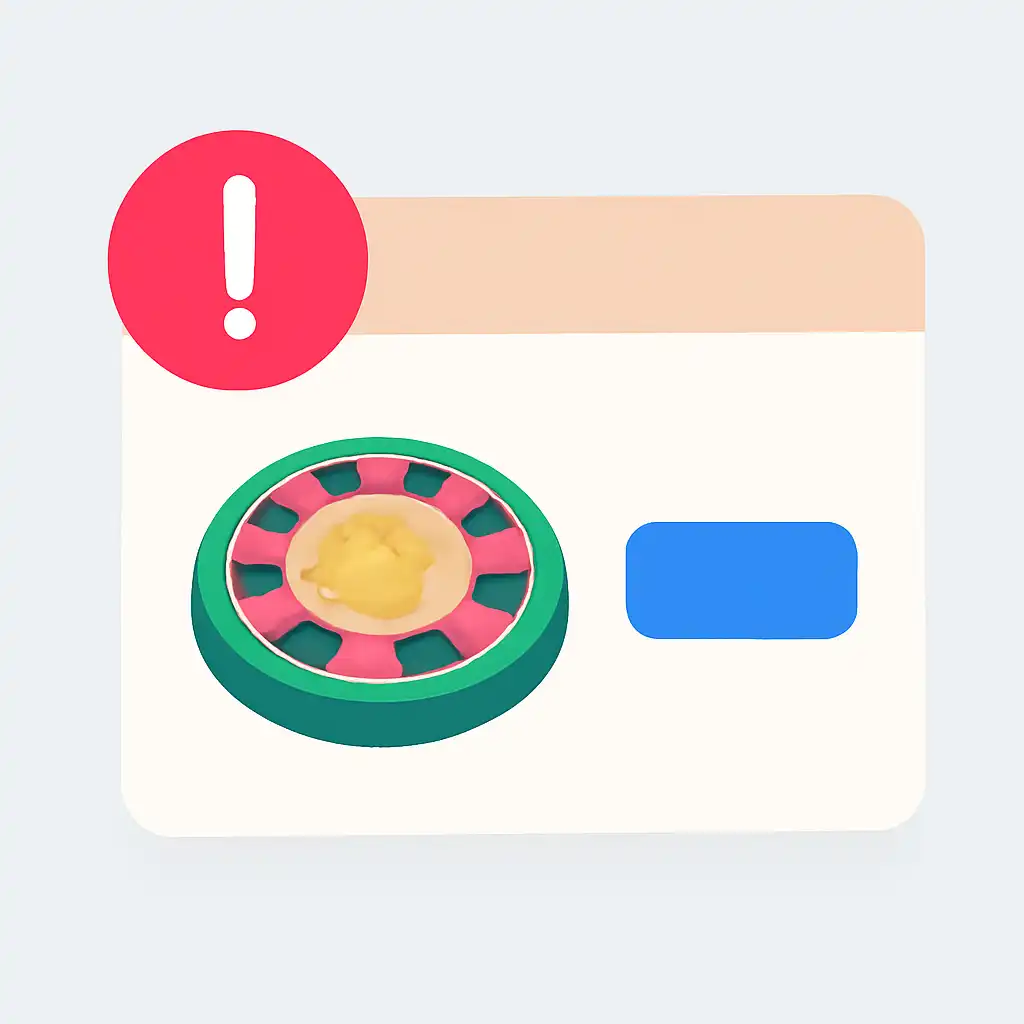 Close-up of button or form field for common beginner mistakes, Roulette Game